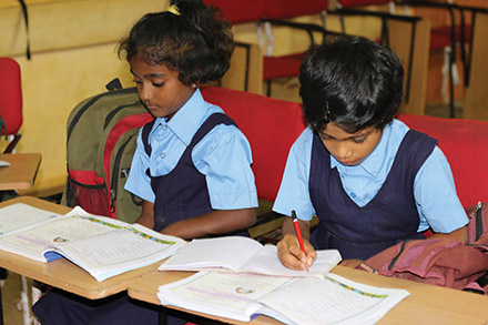 Dalit girls enjoy the privilege of attending school thanks to help from many Mission to Children partners.