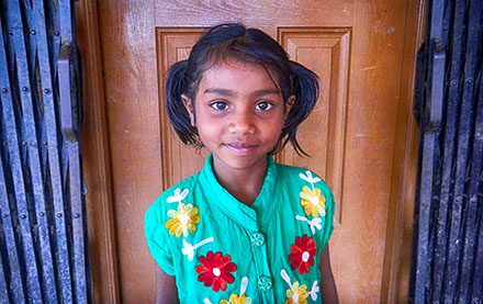This girl has grown up in the Dalit caste. Because of the Mission to Children, she now experiences the joy and dignity of attending school in India.